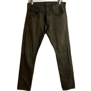 Ralph Lauren Black Label Olive Green Garment Dyed Jeans Size 32x34